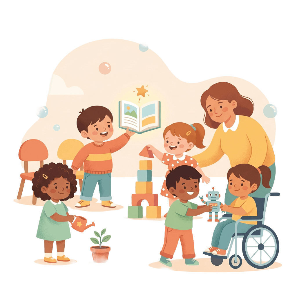 Fröhliche Kinder spielen gemeinsam